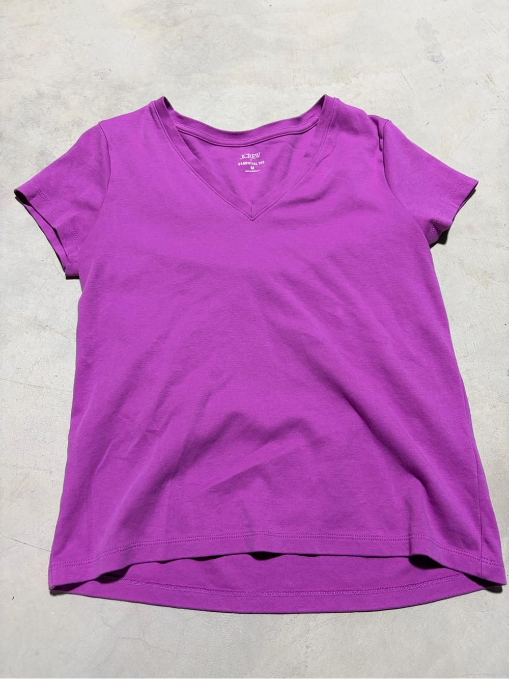 J. Crew Purple V-Neck Cotton essential Tee medium